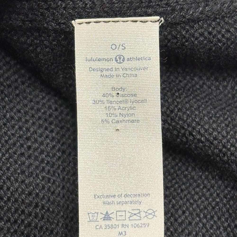 Lululemon Forward Flow Poncho Black One Size OS Cashmere Blend Batwing Sweater - Picture 7 of 8